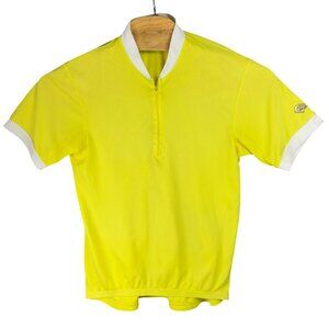 Canari Cycling Jersey Mens XL Yellow Short Sleeve 1/4 Zip Made In USA